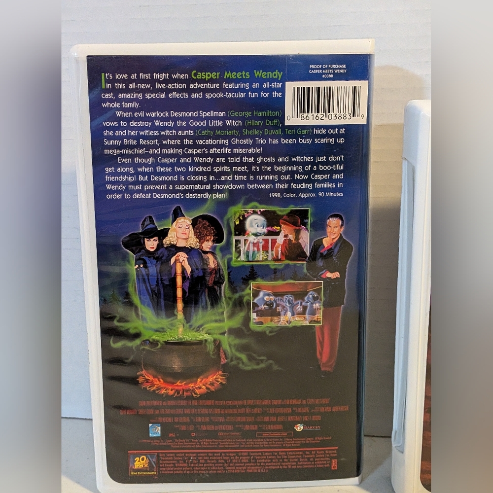 Lot Of 2 Casper : A Spirited Beginning & Casper Meets Wendy VHS Tapes Vintage - Picture 5 of 6